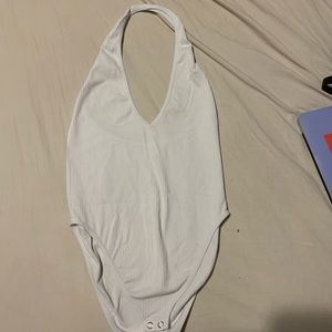 Forever 21 White Halter Bodysuit